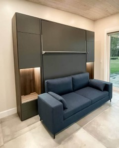 ROYAL Queen Wall Bed with Sectional Sofa and Bookcase Set — view 10