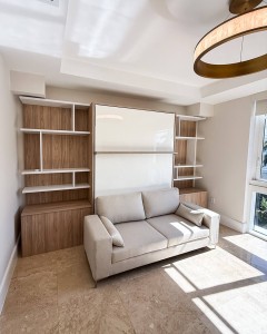 ROYAL Queen Wall Bed with Sectional Sofa and Bookcase Set — view 13