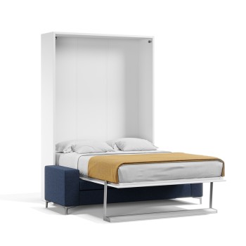 Royal White Queen Wall Bed and Sofa Set - secondary