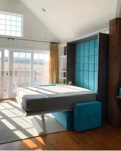 ROYAL Queen Wall Bed with Sectional Sofa and Bookcase Set — view 12