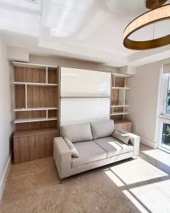 ROYAL Queen Wall Bed with Sectional Sofa and Bookcase Set — view 13