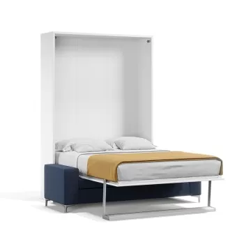 Royal White Queen Wall Bed and Sofa Set - secondary